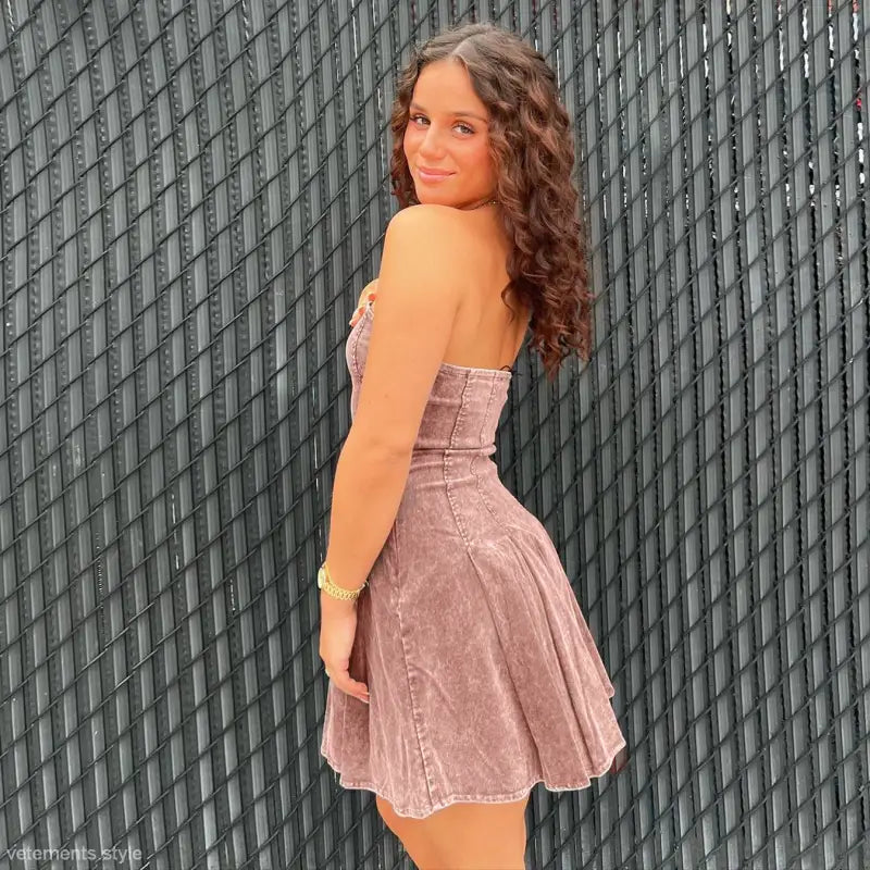 ELEGANT WASHED DENIM DRESS-VETEMENTS