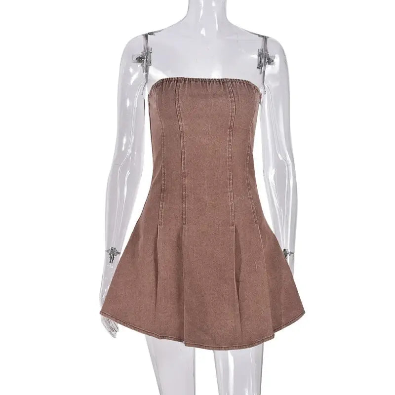 ELEGANT WASHED DENIM DRESS-VETEMENTS