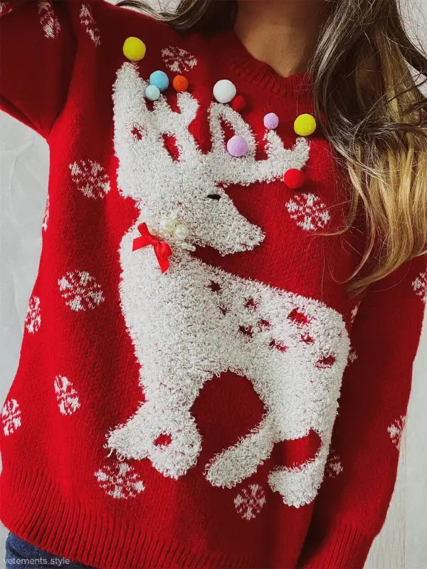 ELK FLOCKING JACQUARD HANDMADE CHRISTMAS SWEATER-VETEMENTS