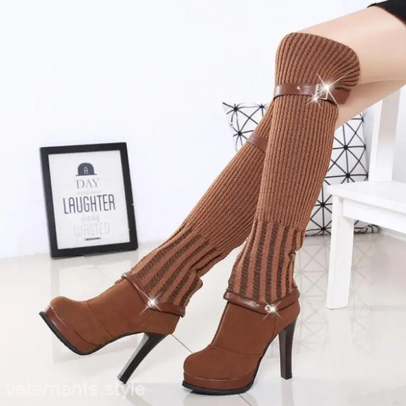 KNITTING KNEE BOOTS-VETEMENTS