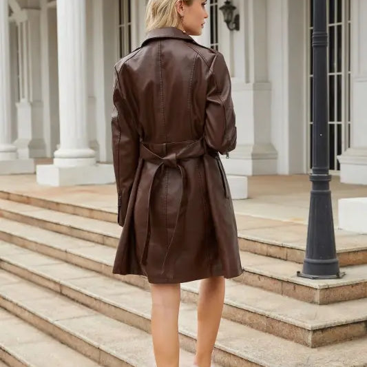 LEATHER BRITISH COAT-VETEMENTS