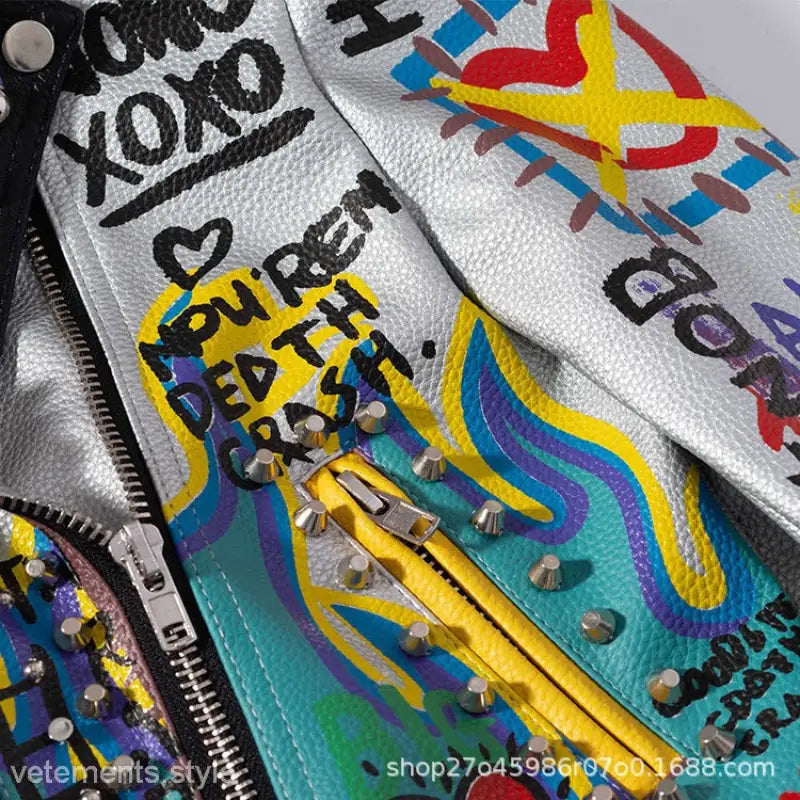 MOTORCYCLE LEATHER SHORT COAT-VETEMENTS