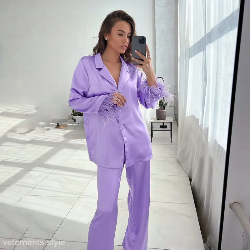 FEATHER PAJAMAS SUIT-VETEMENTS