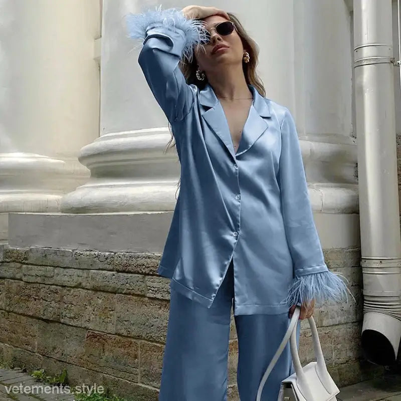FEATHER PAJAMAS SUIT-VETEMENTS