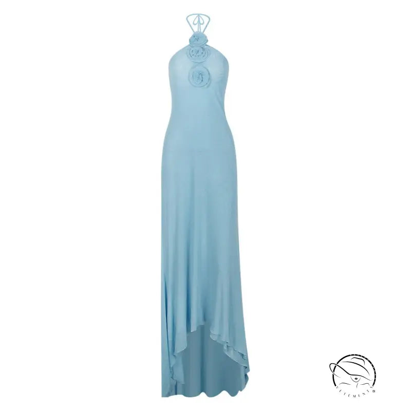 FLORAL BACKLESS DRESS-VETEMENTS