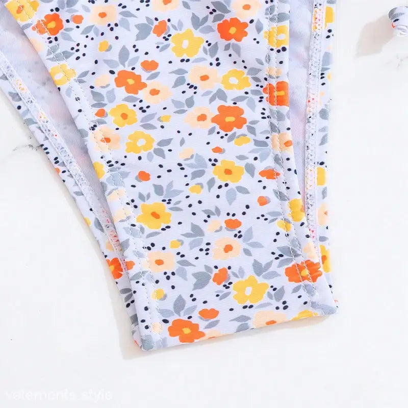 FLORAL TIE NECK BIKINI SET-VETEMENTS