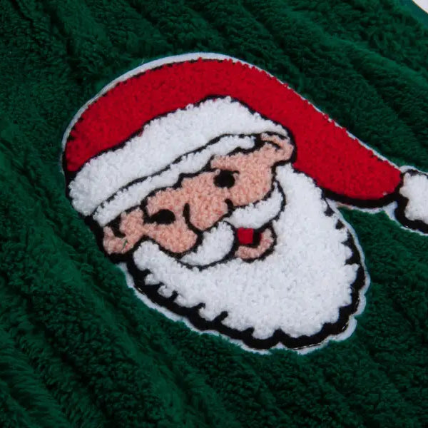 Forest green hooded sleeveless loose casual Christmas vest with fuzzy Santa blanket