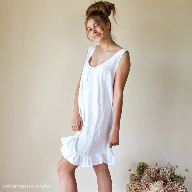 FRENCH WHITE MAXI DRESS-VETEMENTS