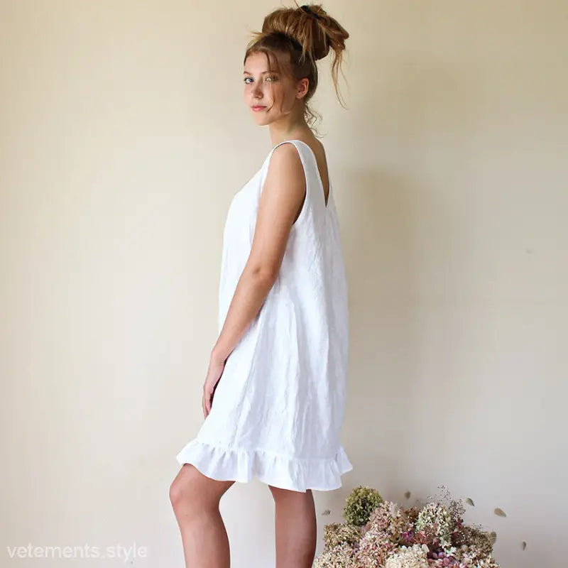 FRENCH WHITE MAXI DRESS-VETEMENTS