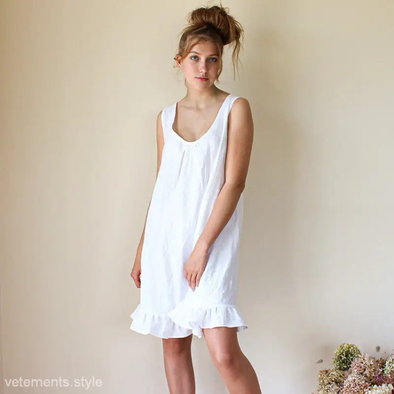 FRENCH WHITE MAXI DRESS-VETEMENTS