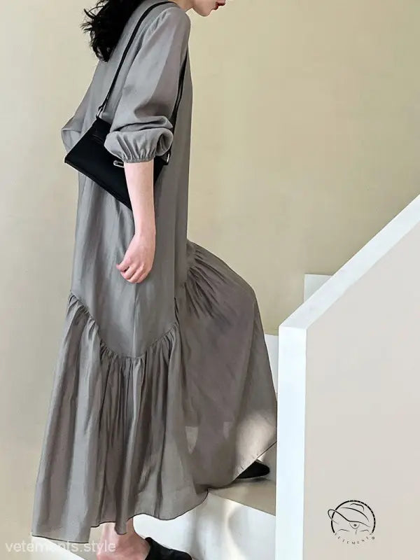 FRENCH LOOSE GENTLE LONG DRESS-VETEMENTS
