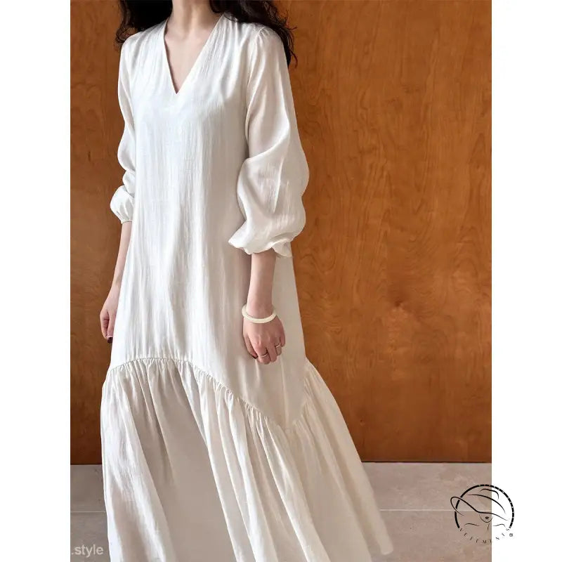 FRENCH LOOSE GENTLE LONG DRESS-VETEMENTS
