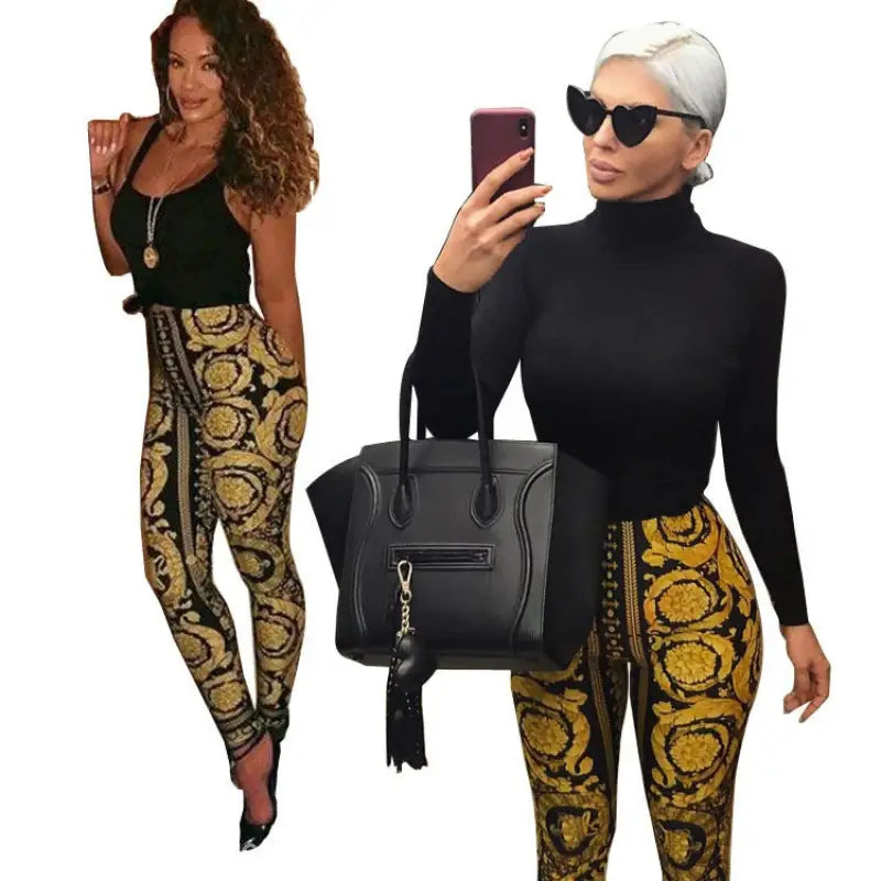 GOLD ROSE LEGGINGS-VETEMENTS