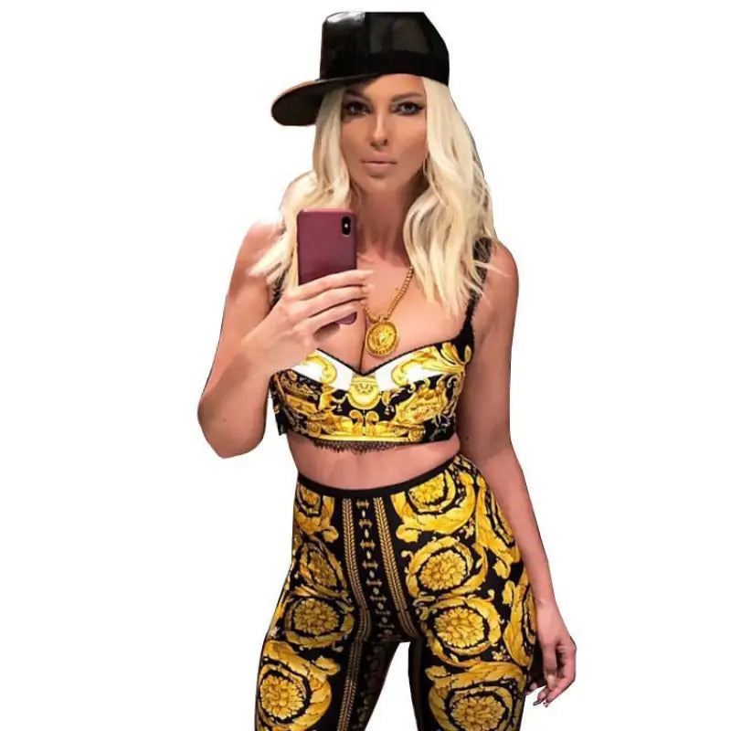 GOLD ROSE LEGGINGS-VETEMENTS