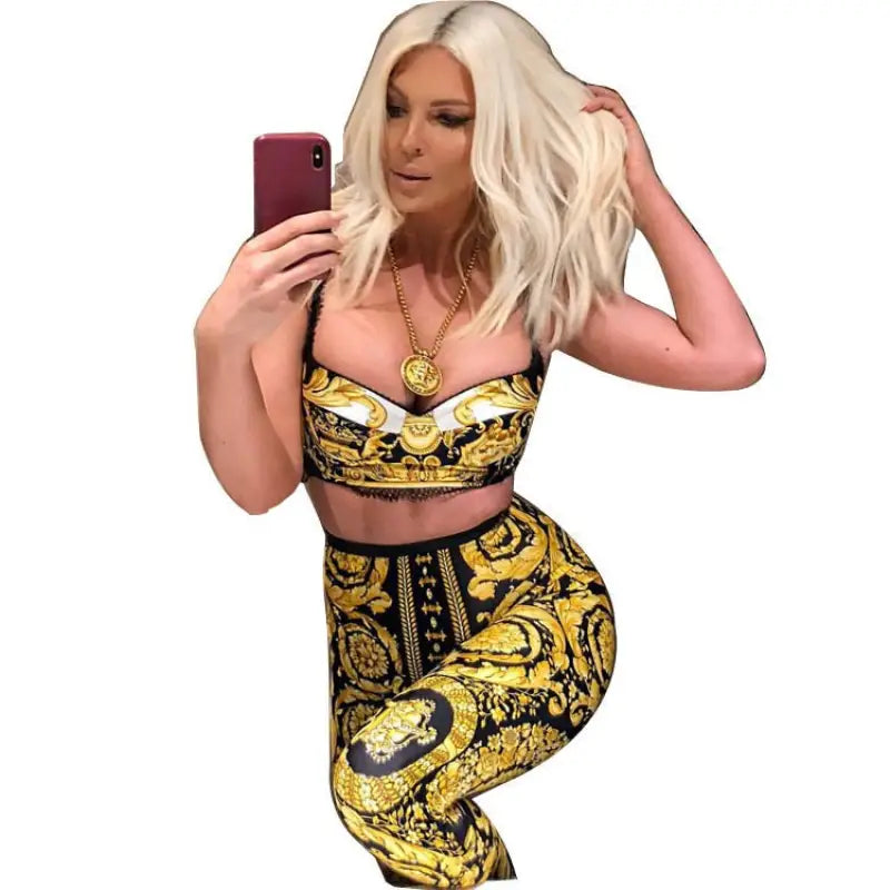 GOLD ROSE LEGGINGS-VETEMENTS