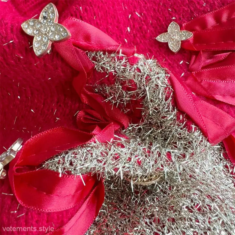 RIBBON GOLD THREAD JACQUARD DEER ROUND NECK THICKENED KNITTED PULLOVER-VETEMENTS