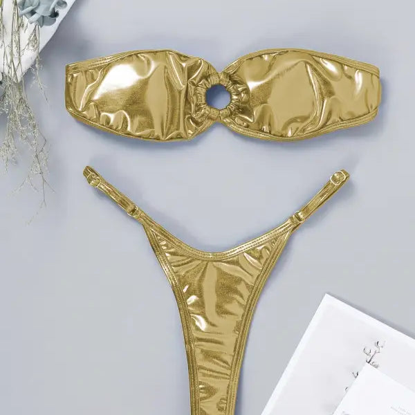 GOLDEN BACKLESS BIKINI-VETEMENTS