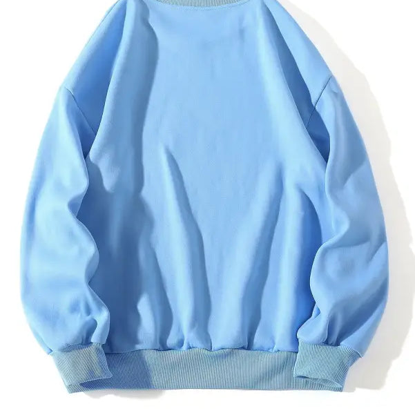 Light blue crewneck sweatshirt showcasing Hawkins Cute Sweater for Fall Winter Korean style