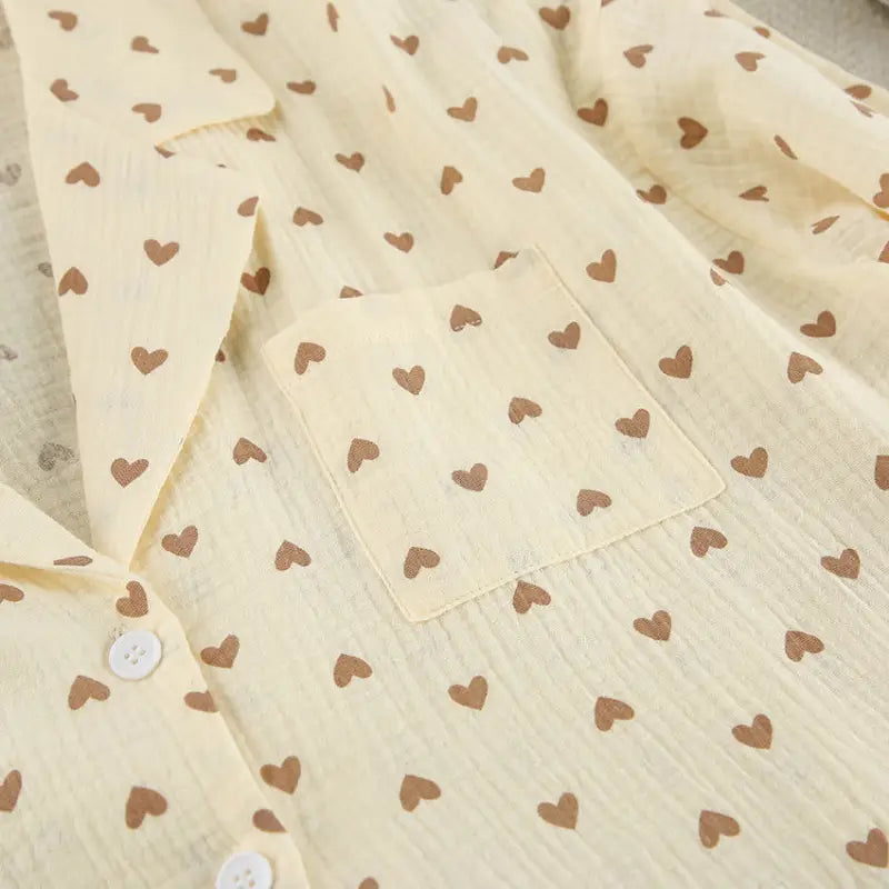 HEART PRINTING COTTON PAJAMAS SET-VETEMENTS