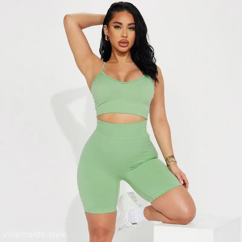 CAMISOLE BUM LIFT FITNESS YOGA SUIT-VETEMENTS