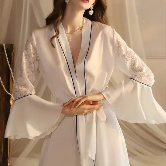 SEXY LIGHT SATIN NIGHTGOWN
