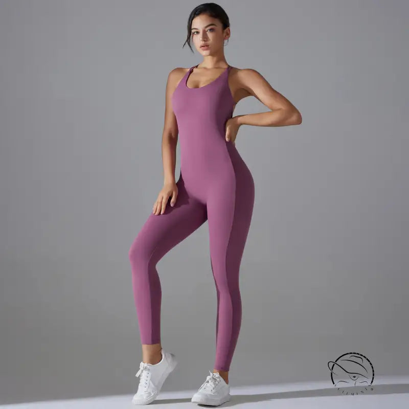 Navy Blue Comfy Yoga Jumpsuit Sporty Backless Halter Design