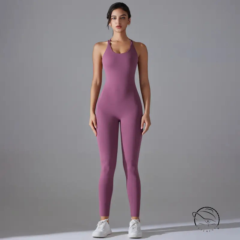 Navy Blue Comfy Yoga Jumpsuit Sporty Backless Halter Design