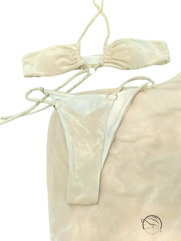 Ocean Elegance Bikini: beige wire-free sexy swimwear set for women