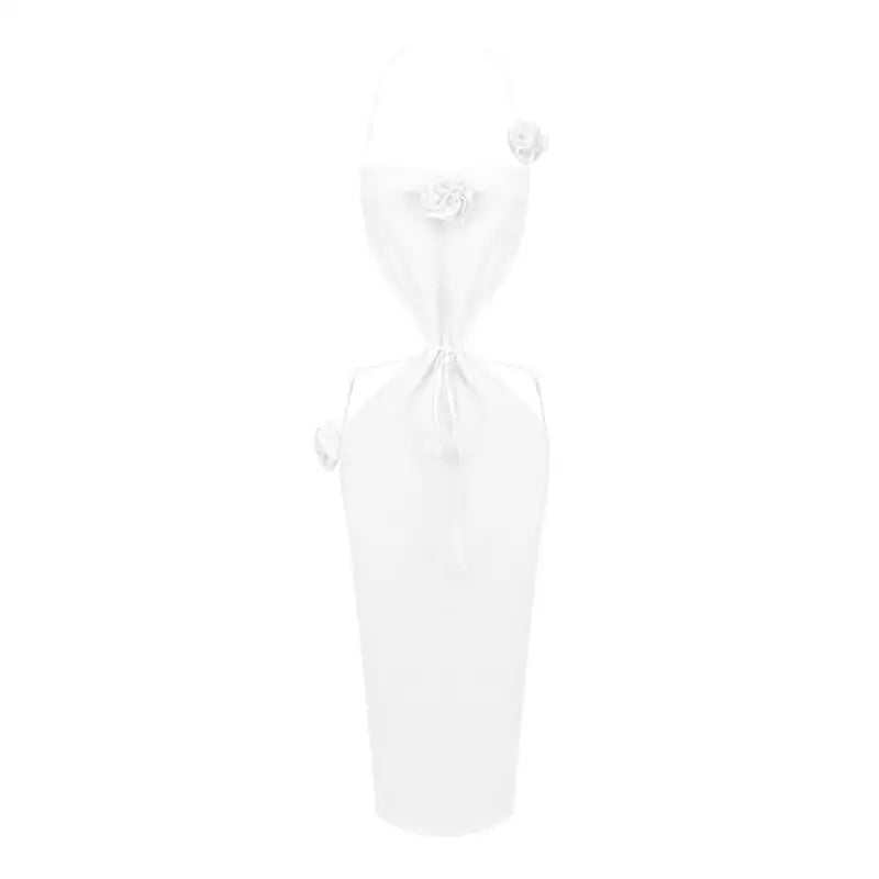 White plastic piping bag with a decorative tie for pale yellow yellow sold lingerie packaging