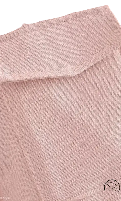 Pink fabric pocket on Pink Pants and Top Blazer High, ideal for linen blend shorts