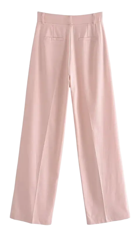 Pale pink wide-leg trousers from Pink Pants and Top Blazer High collection