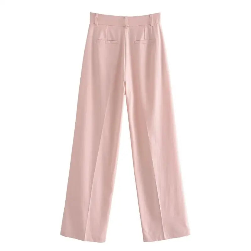Pale pink wide-leg trousers from Pink Pants and Top Blazer High collection