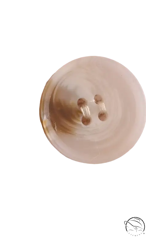 Round four-hole pink button displayed on Pink Pants and Top Blazer High in linen blend short style