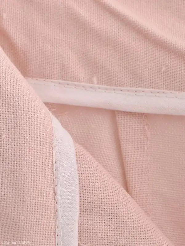 Pink fabric with white trim for Pink Pants and Top Blazer High, perfect for stylish outfits