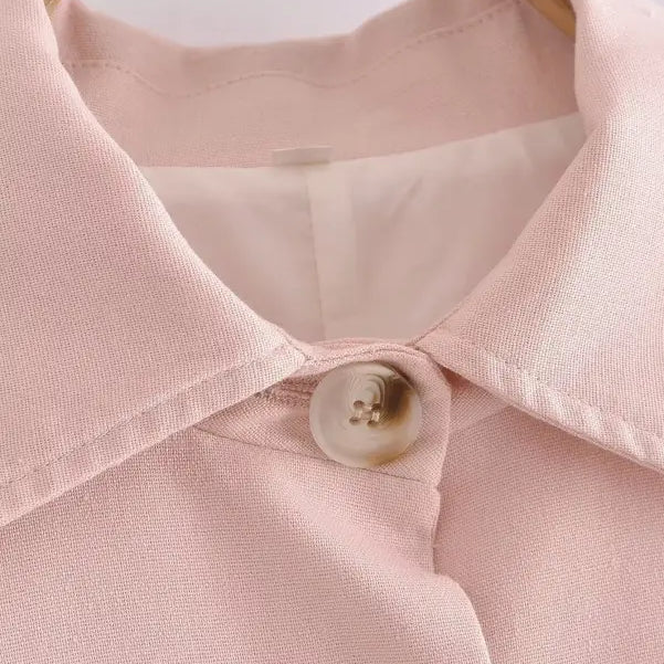 Pale pink collared shirt with button from Pink Pants and Top Blazer High collection