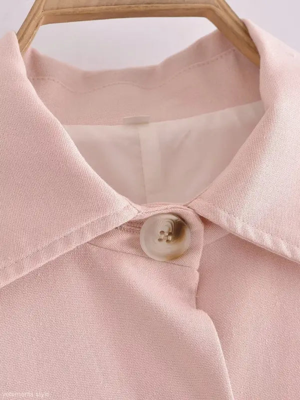 Pale pink collared shirt with button from Pink Pants and Top Blazer High collection