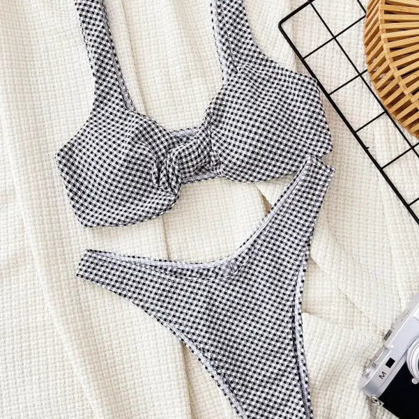 PLAID PRINTED SEXY BIKINI-VETEMENTS