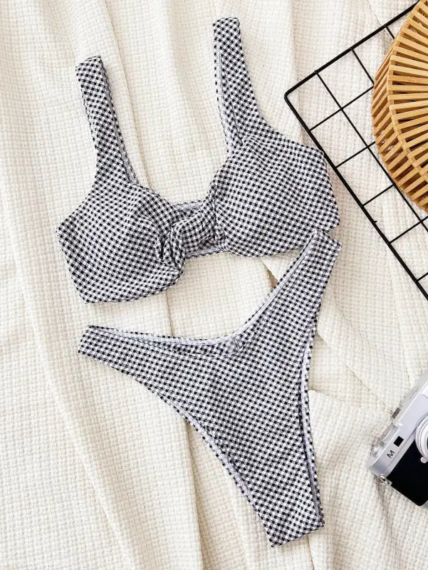 PLAID PRINTED SEXY BIKINI-VETEMENTS