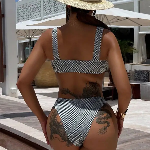 PLAID PRINTED SEXY BIKINI-VETEMENTS