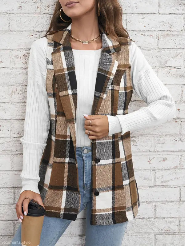 SINGLE PLAID COAT-VETEMENTS
