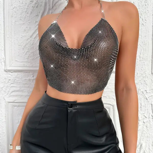 PURE BLACK FISHNET BIKINI STRAP-VETEMENTS