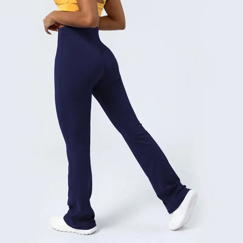 Navy blue flared yoga pants, perfect for casual flared yoga pants or purplish blue flared yoga pants style