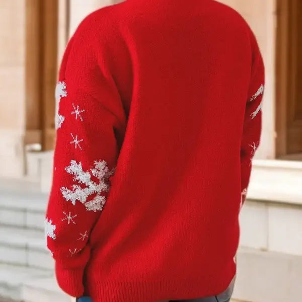 RED CHRISTMAS SWEATER SNOWFLAKE TOWEL EMBROIDERY-VETEMENTS