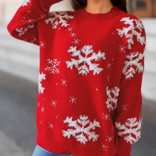 RED CHRISTMAS SWEATER SNOWFLAKE TOWEL EMBROIDERY-VETEMENTS