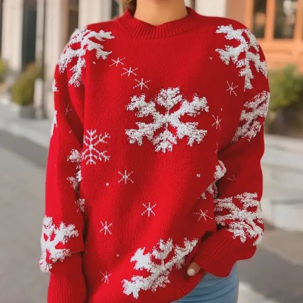 RED CHRISTMAS SWEATER SNOWFLAKE TOWEL EMBROIDERY-VETEMENTS