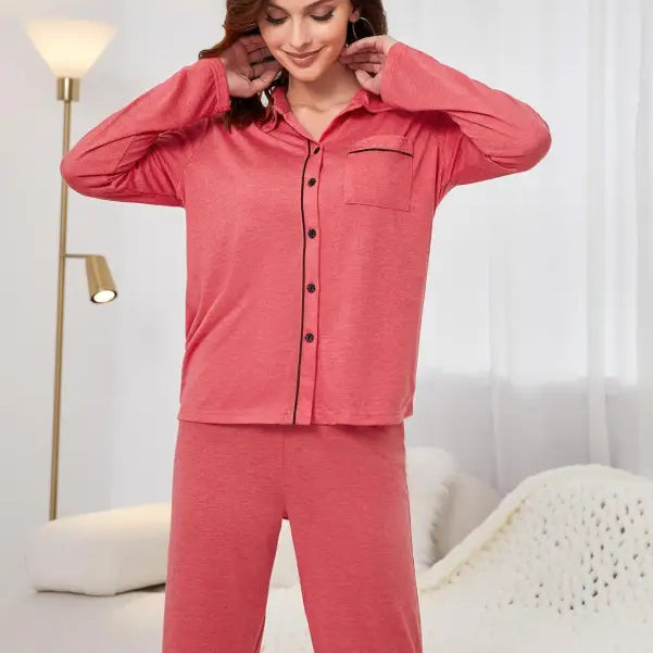 RED CARDIGAN HOMEWEAR SUIT