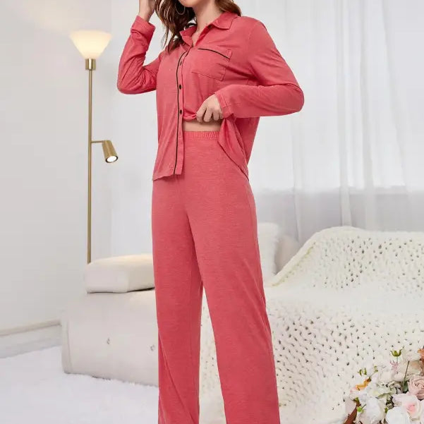 RED CARDIGAN HOMEWEAR SUIT