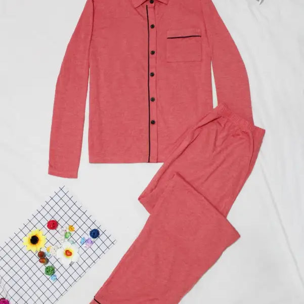 RED CARDIGAN HOMEWEAR SUIT