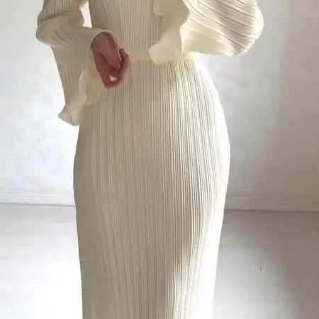 PLEATED BELL SLEEVE MID LENGTH DRESS-VETEMENTS