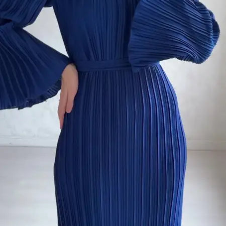 PLEATED BELL SLEEVE MID LENGTH DRESS-VETEMENTS